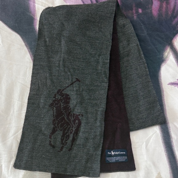 Polo Ralph Lauren Other - Polo by Ralph Lauren Gray and burgundy Scarf